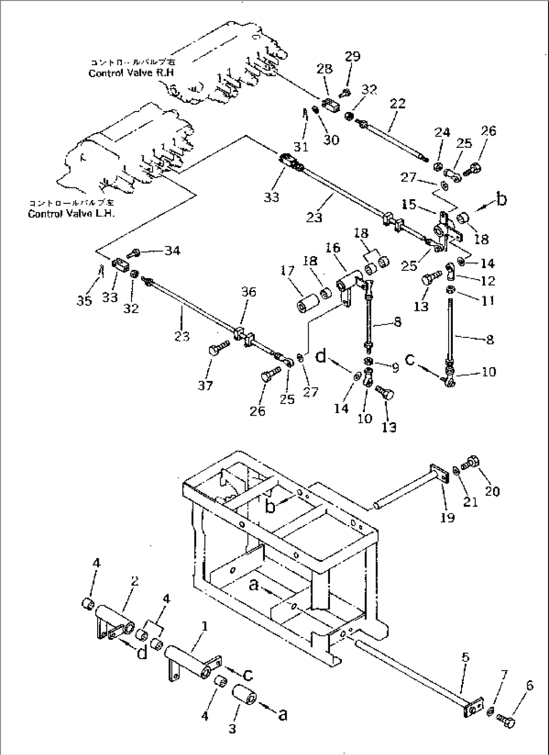 WORK EQUIPMENT CONTROL LINKAGE (2/2) (FOR BOOM¤ BUCKET)(#1775-)