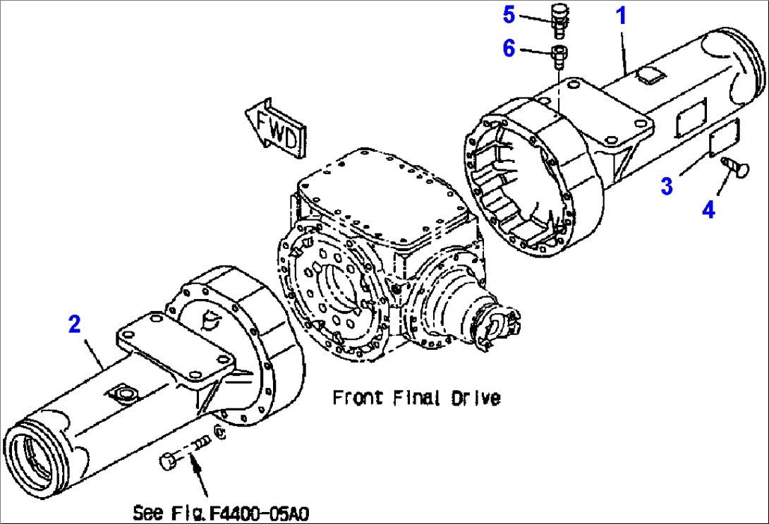 FIG NO. F4400-02A0 FRONT AXLE (HOUSING)