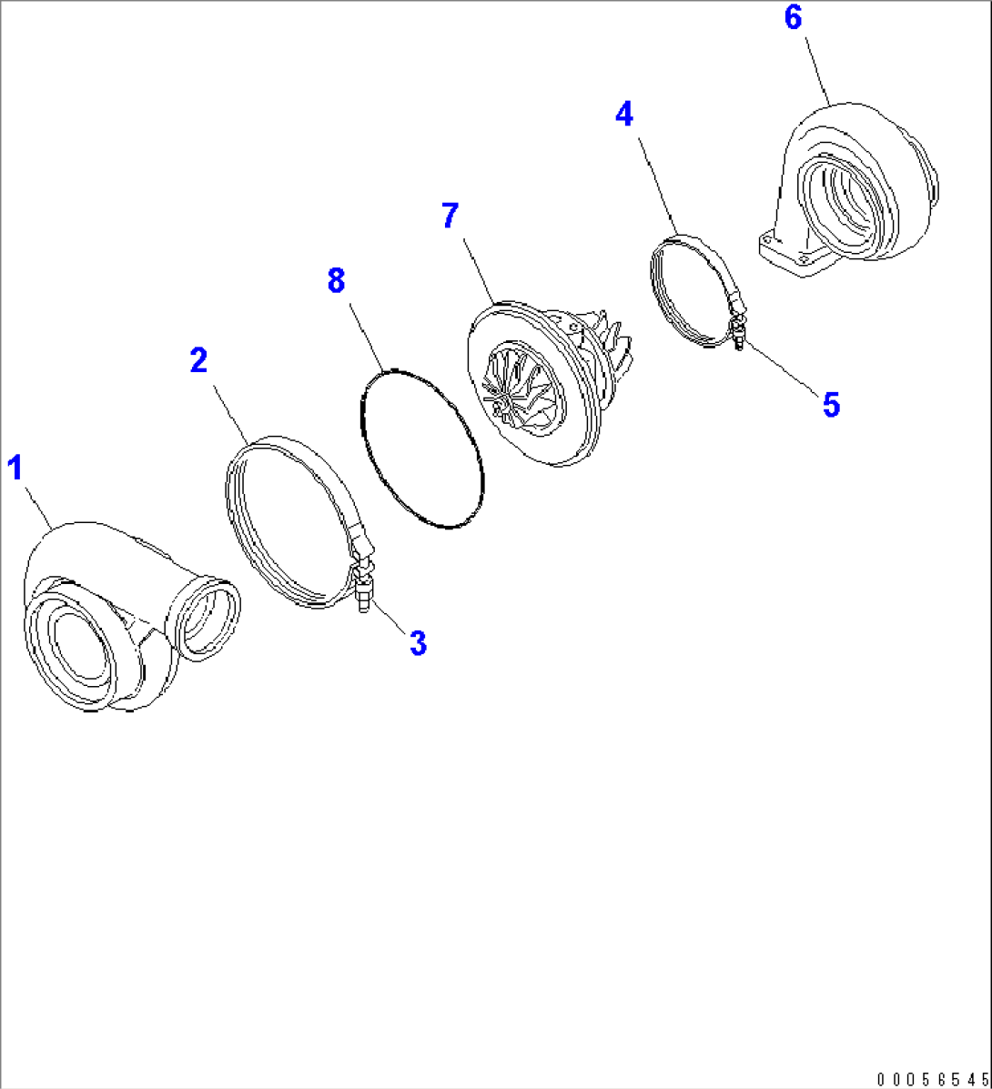 TURBOCHARGER (INNER PARTS) (FOR REGULATION OF EPA 2ND AND EU 2ND) (STD)(#311363-)