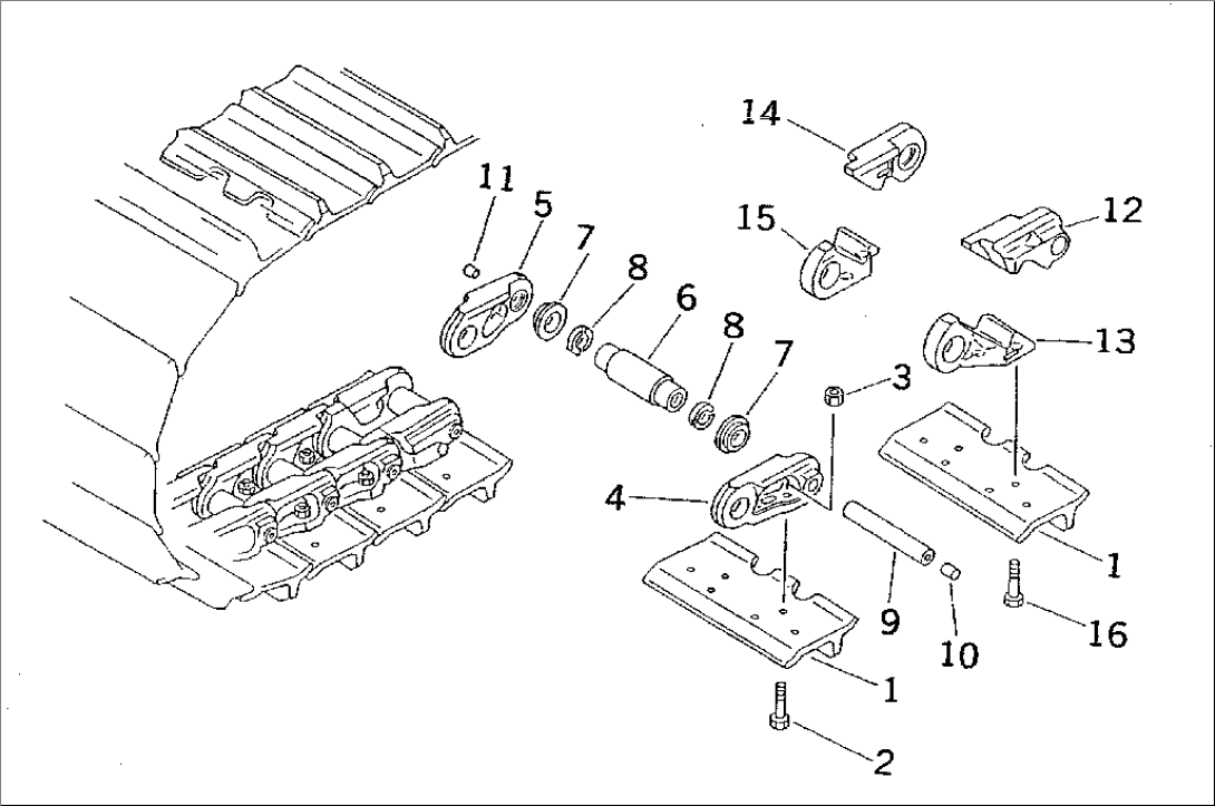 TRACK SHOE (LUBRICATE TYPE) (SINGLE GROUSER)(#16449-)