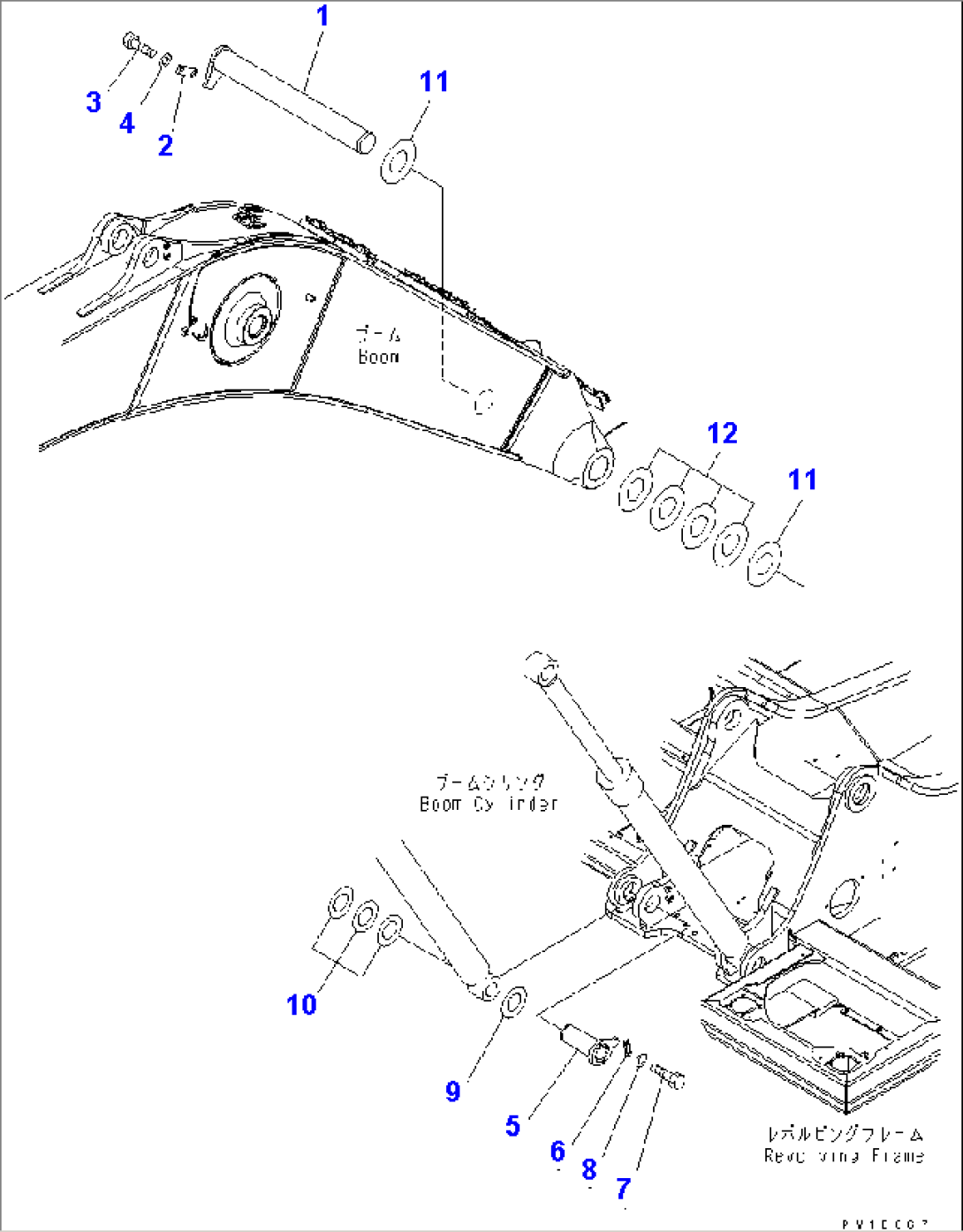 BOOM FOOT PIN (100 HOURS GREASING TYPE)