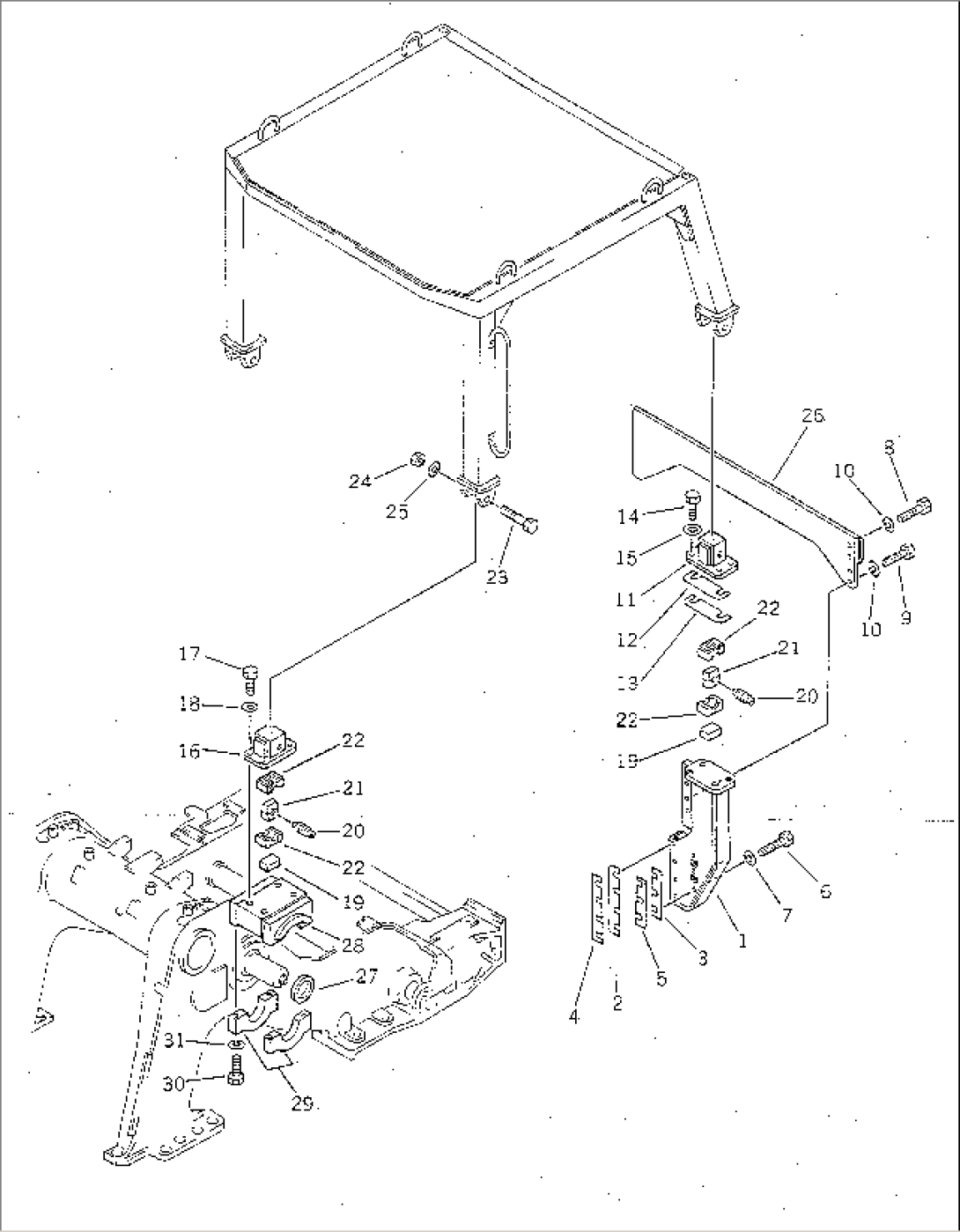 ROLL OVER PROTECTIVE STRUCTURE BRACKET