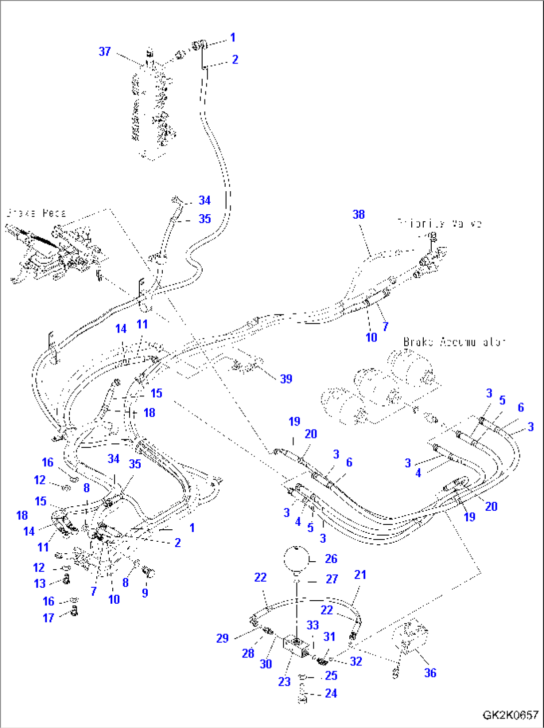 BRAKE LINE (UPPER) (HOSES) (EXCEPT ITALY)