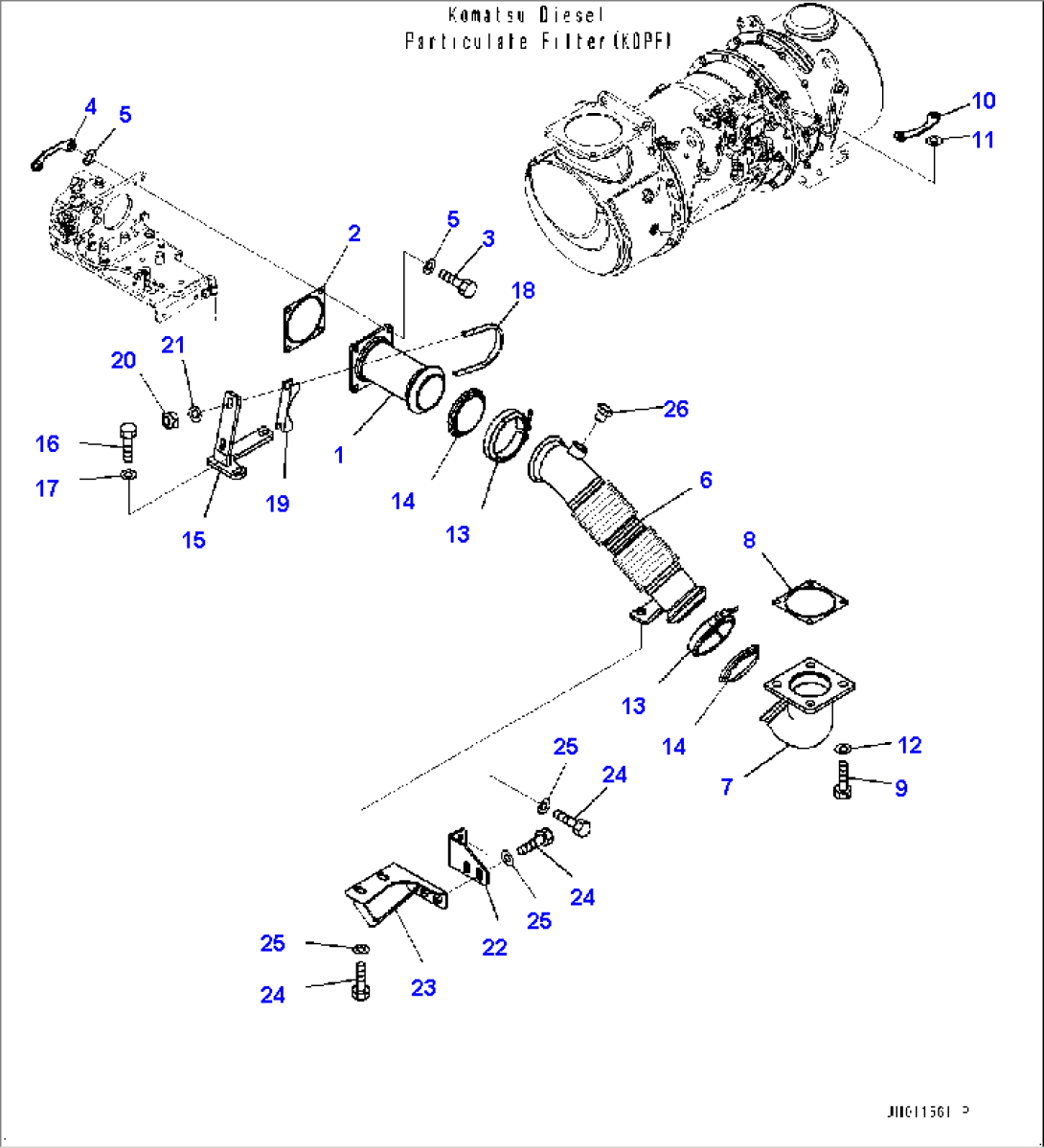 Exhaust, Tube and Bracket (#85161-)