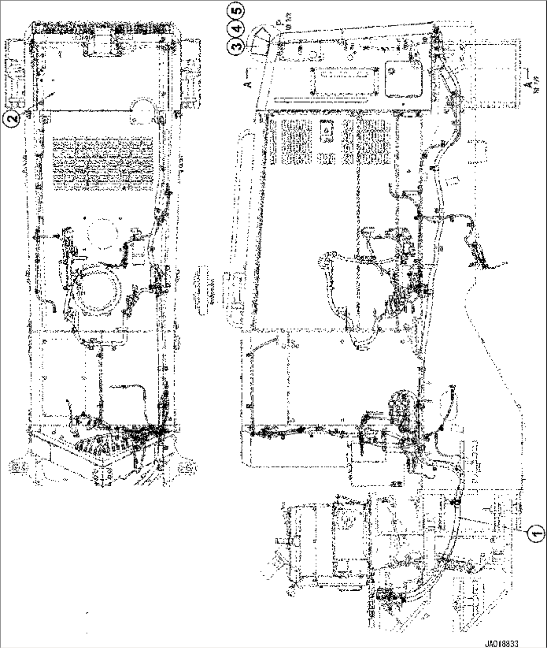 Rear Wiring Harness to Hood, (1/2) (#55340-)