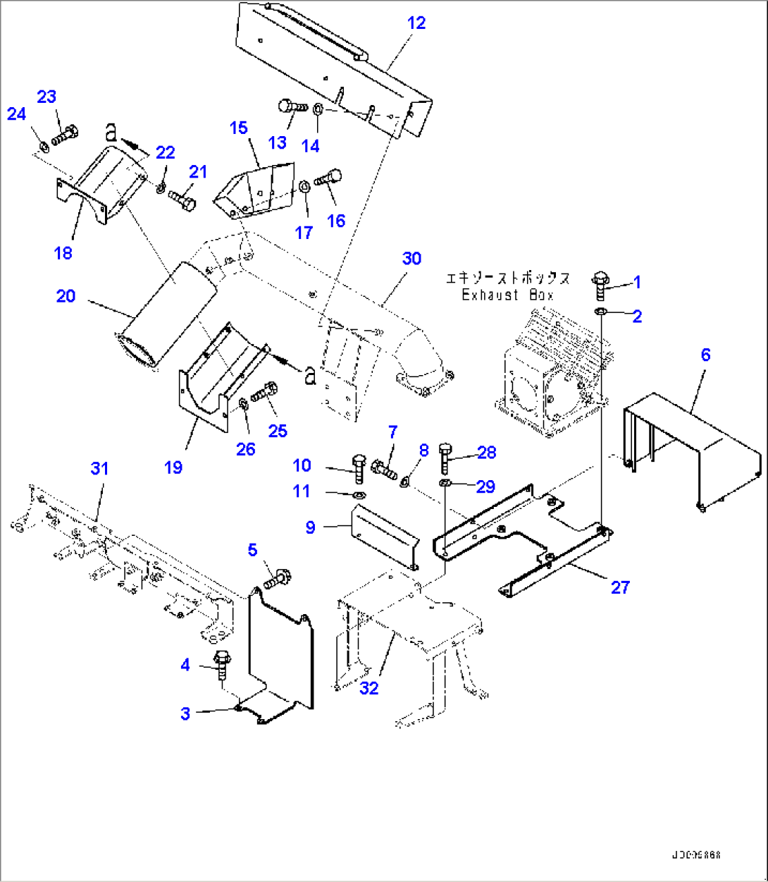 Exhaust Piping, Exhaust Box to Muffler (2/2) (#2785-2868)