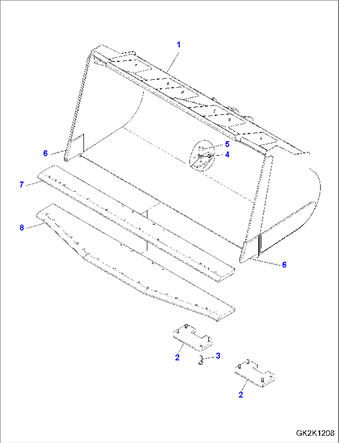 BUCKET (ROUND BOTTOM) (6.0CBM) (WITH STRAIGHT BLADE OR SPADE BLADE)