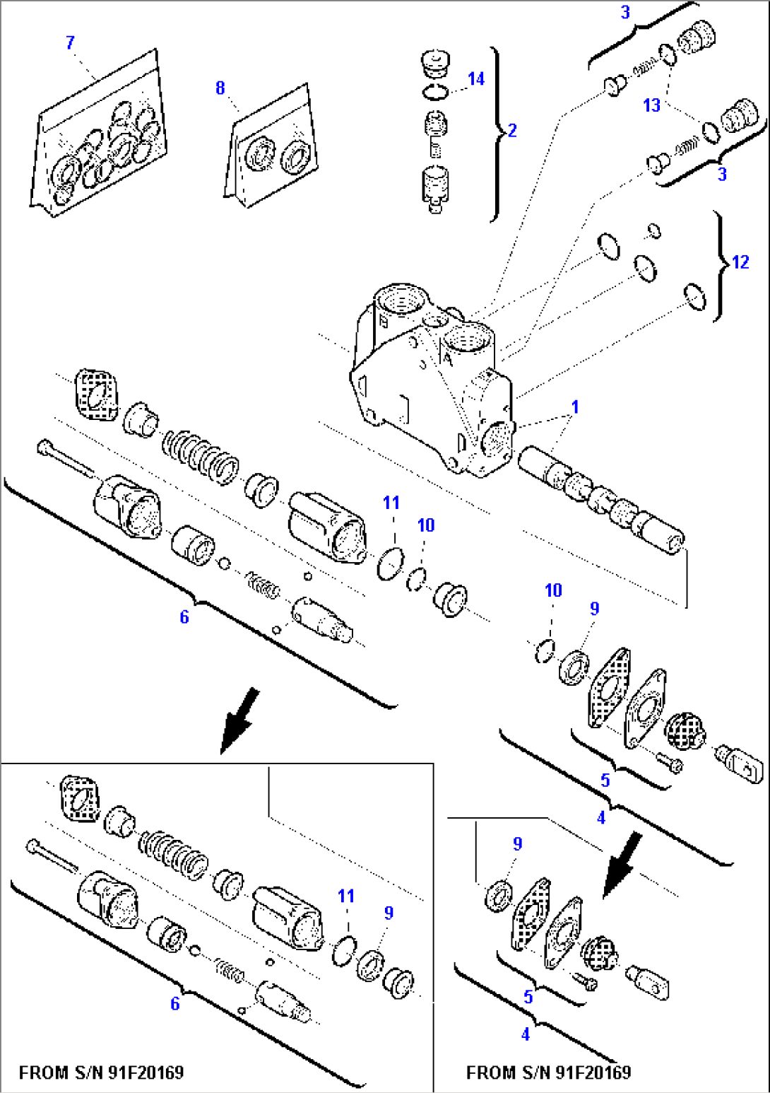 SHOVEL CONTROL VALVE (WITH RETURN TO DIG) (3/4)