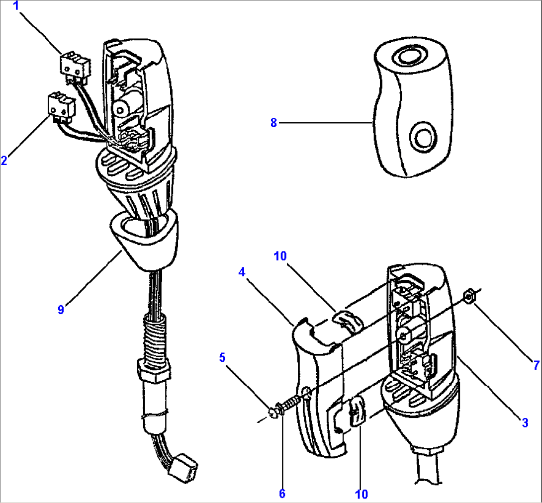 LIFT LEVER HANDLE FOR MACHINES WITH ELECTRONICALLY CONTROLLED SUSPENSION SYSTEM (E.C.S.S.)