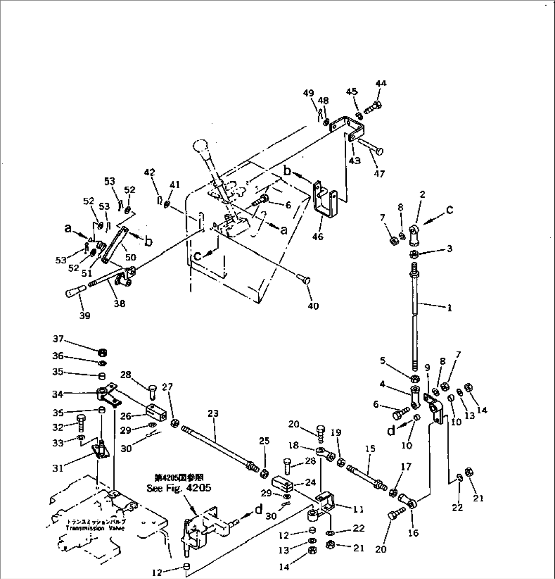 TRANSMISSION CONTROL LINKAGE (FOR F3-R3 TRANSMISSION)