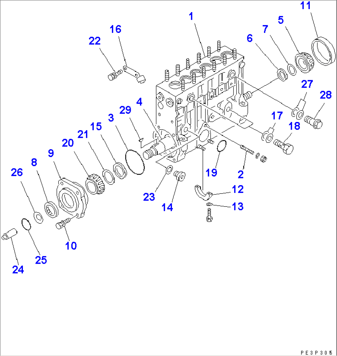 FUEL INJECTION PUMP (PUMP) (1/2) (INNER PARTS)(#10001-11478)