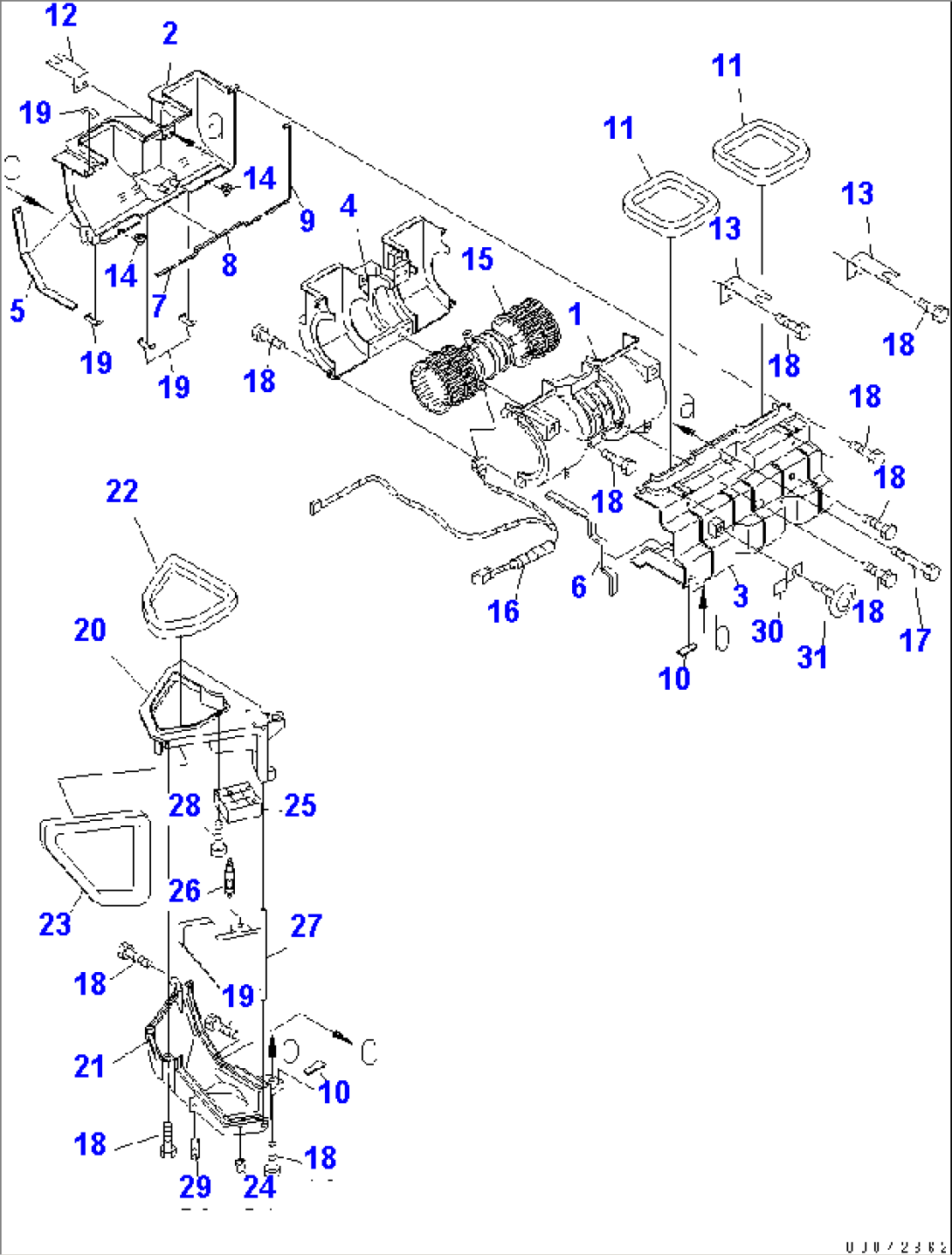 ROPS CAB (AIR CONDITIONER) (BLOWER INTAKE)(#85001-)
