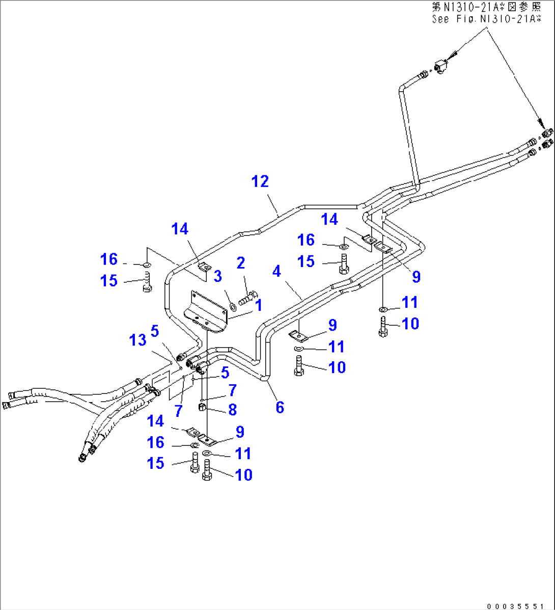 FRONT OUTRIGGER (HYDRAULIC PIPING)