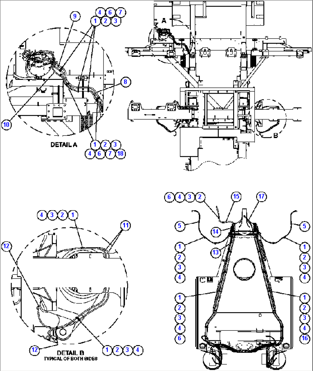 AUTO LUBE SYSTEM HOSE ROUTING - 1