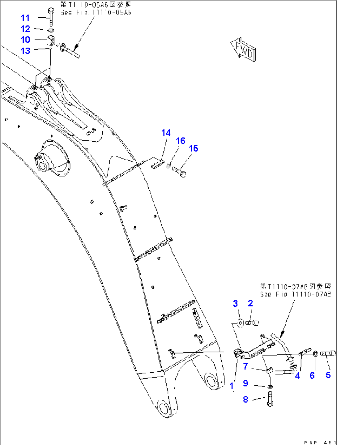 BOOM (7.1M) (ARM CYLINDER PIPING) (FOR BACKHOE)(#K32001-)