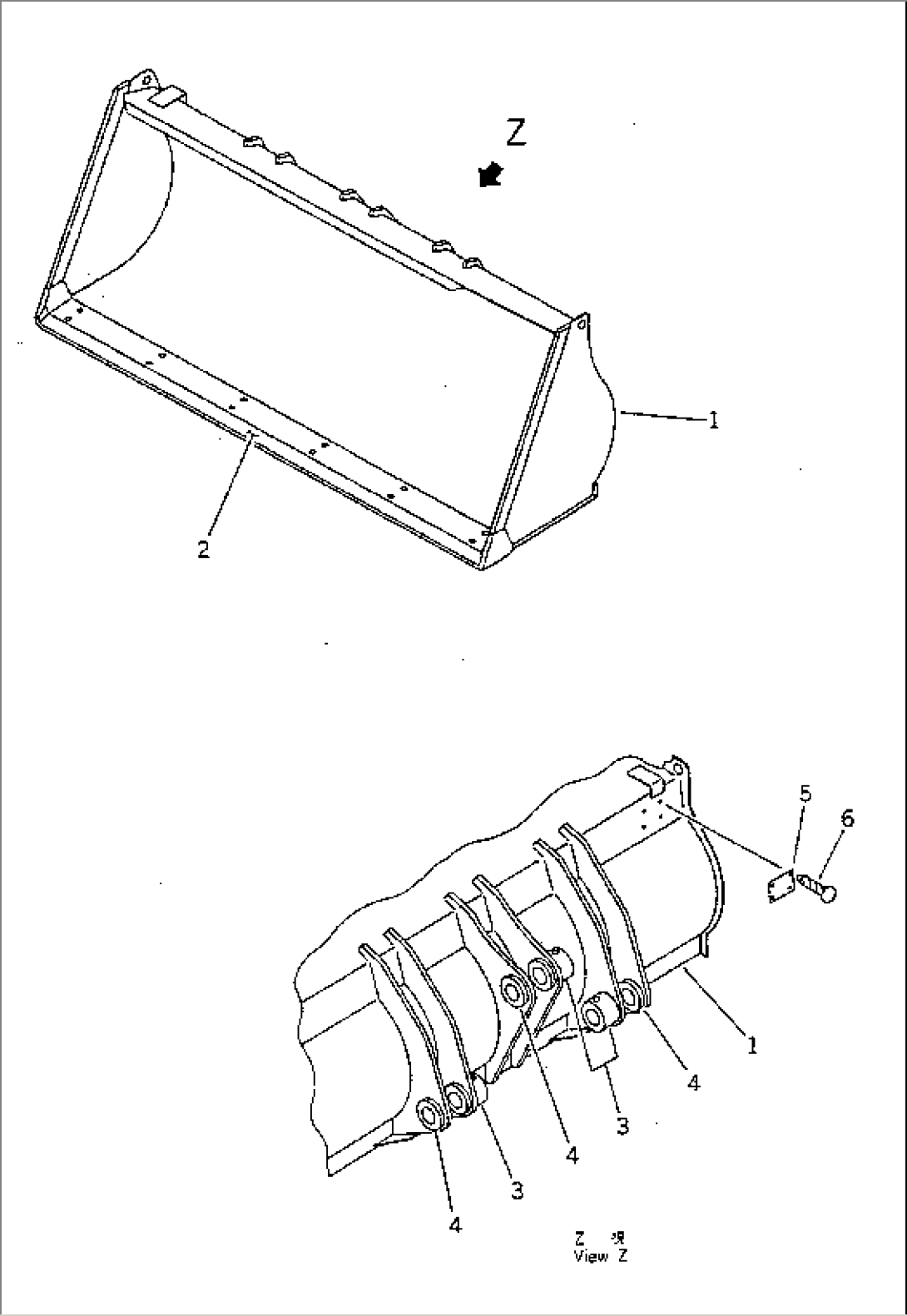 BUCKET¤ 0.26M3 (FOR BOLT ON CUTTING EDGE AND TOOTH) (FOR NEW PIN TYPE)