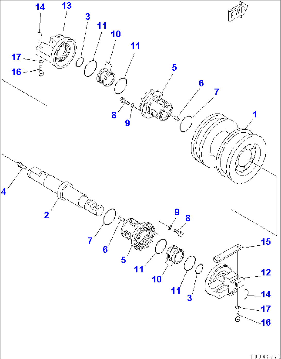 TRACK ROLLER (DOUBLE) (L.H.)