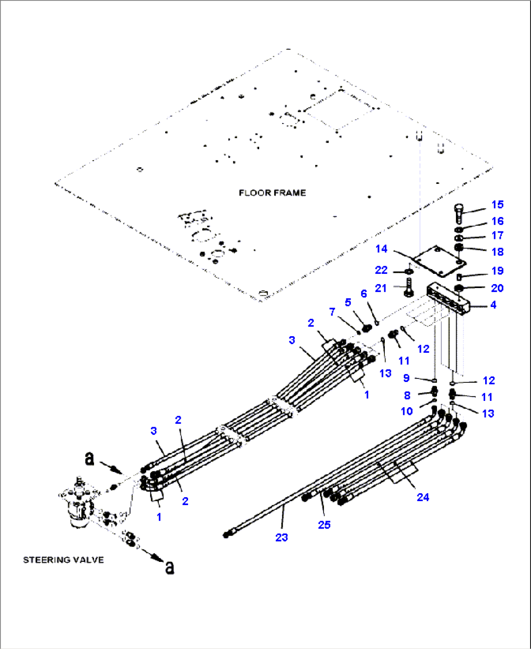 K0200-21A0 FLOOR STEERING PIPING (S/N A11185- UP)