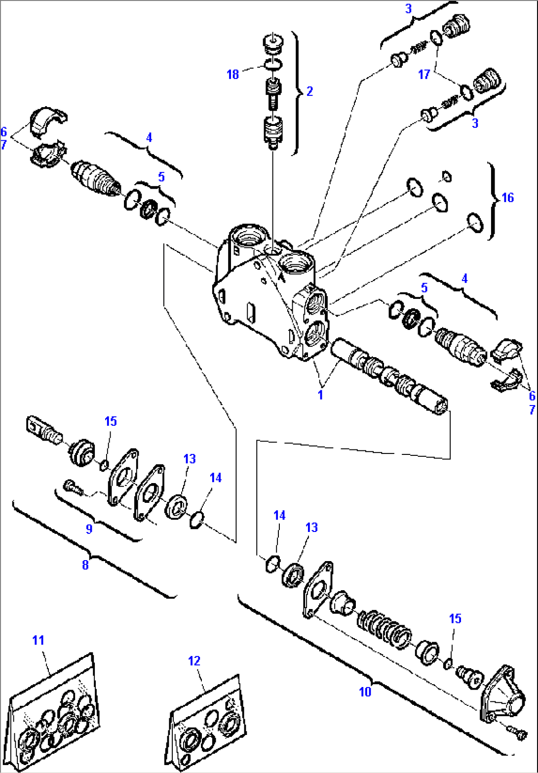 FIG. H6305-01A0 BACKHOE CONTROL VALVE - BOOM SWING CONTROL