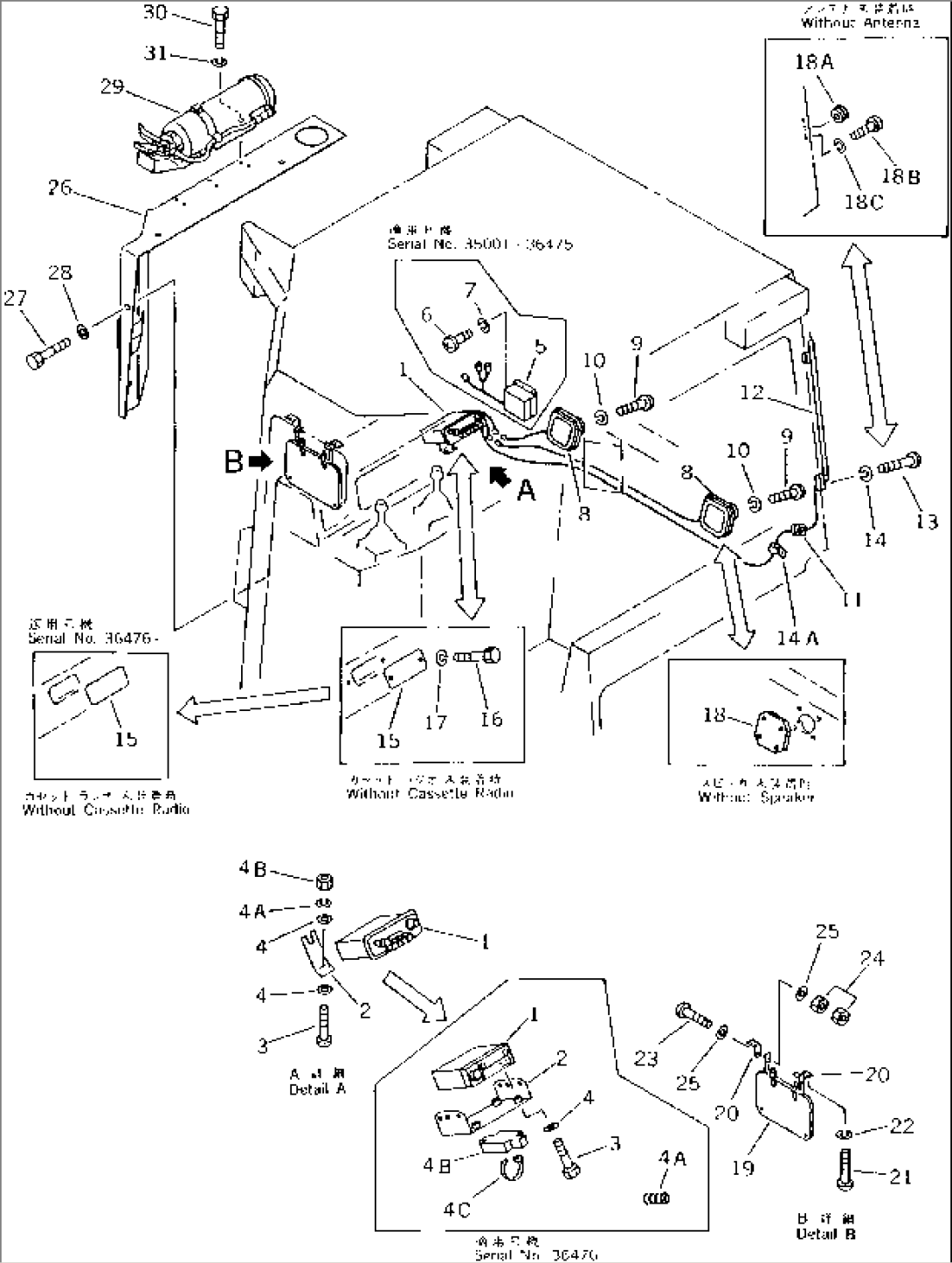 ACCESSORIES (FOR STEEL CAB)(#35001-)