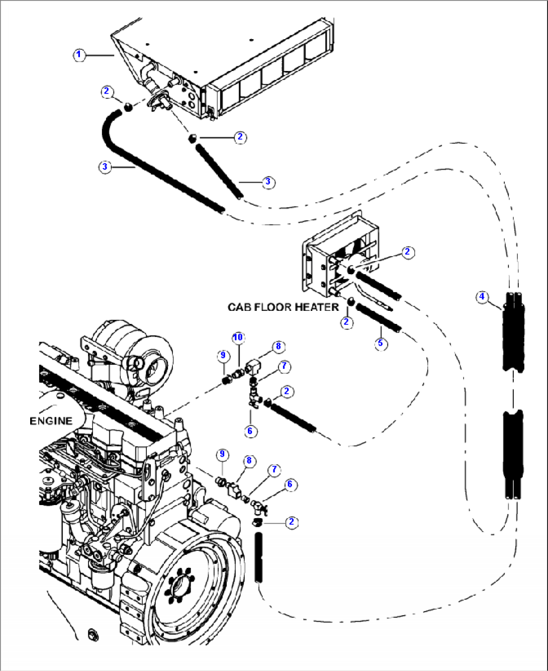 K0771-01A0 HEATER LINES WITH CAB FLOOR HEATER