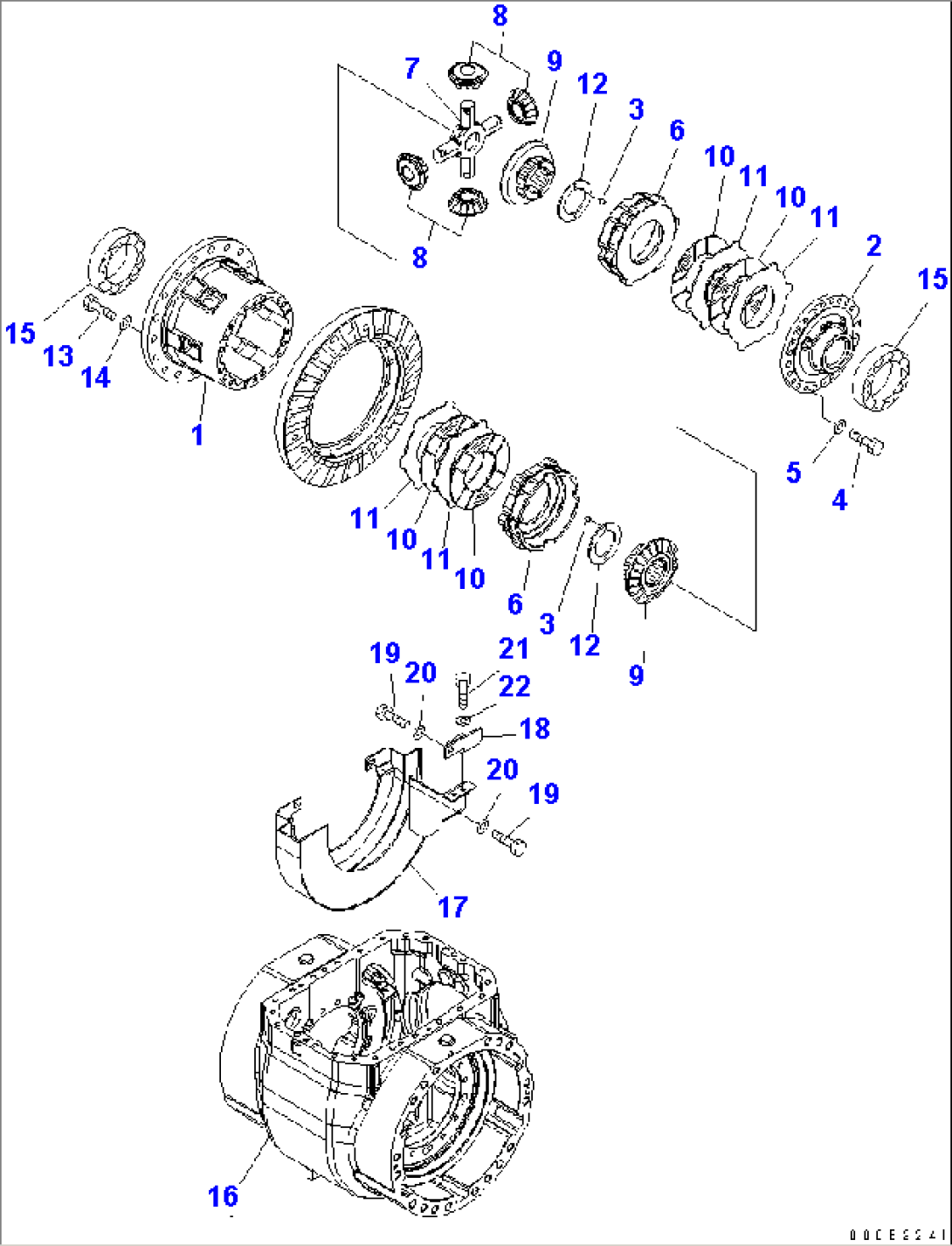 FRONT AXLE (DIFFERENTIAL WITH LIMITED SLIP DIFFERENTIAL) (2/3)
