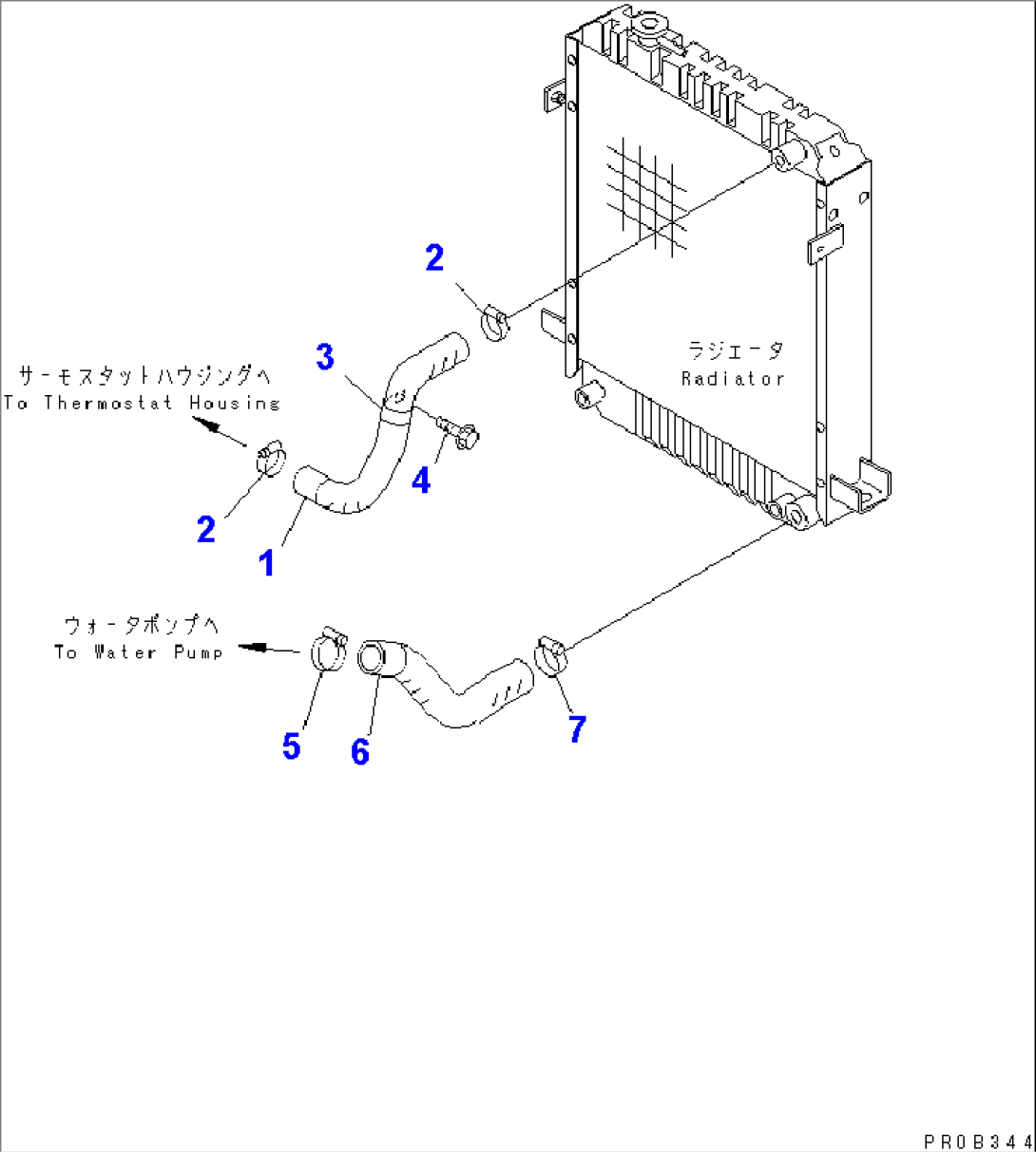 COOLING PIPING (FOR RADIATOR) (D TYPE RADIATOR)(#10001-12000)