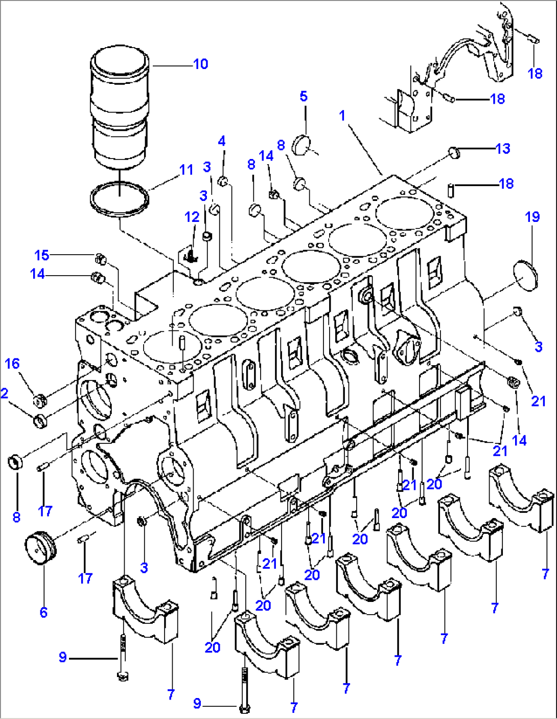 FIG. A2103-A3A2 CYLINDER BLOCK - SQUARED MAIN BEARING CAP