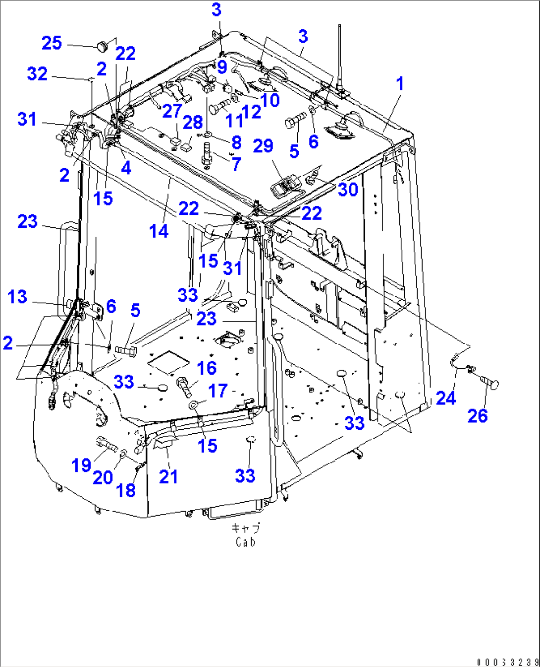ROPS CAB (WIRING AND BLANK PARTS) (KOMTRAX)