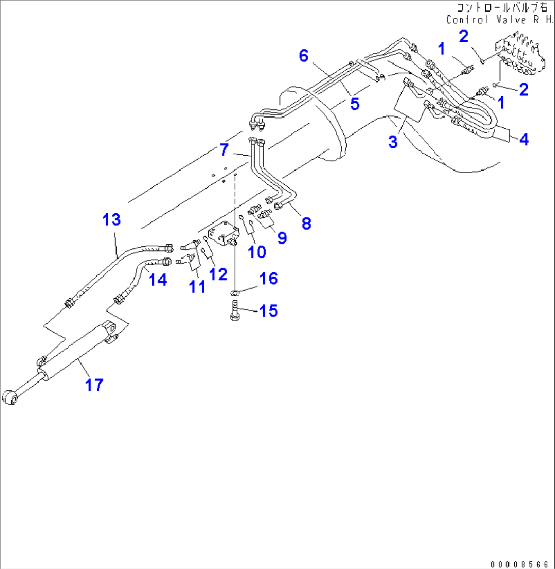 HYDRAULIC PIPING (SCARIFIER CYLINDER LINE) (2/2))(#11035-)
