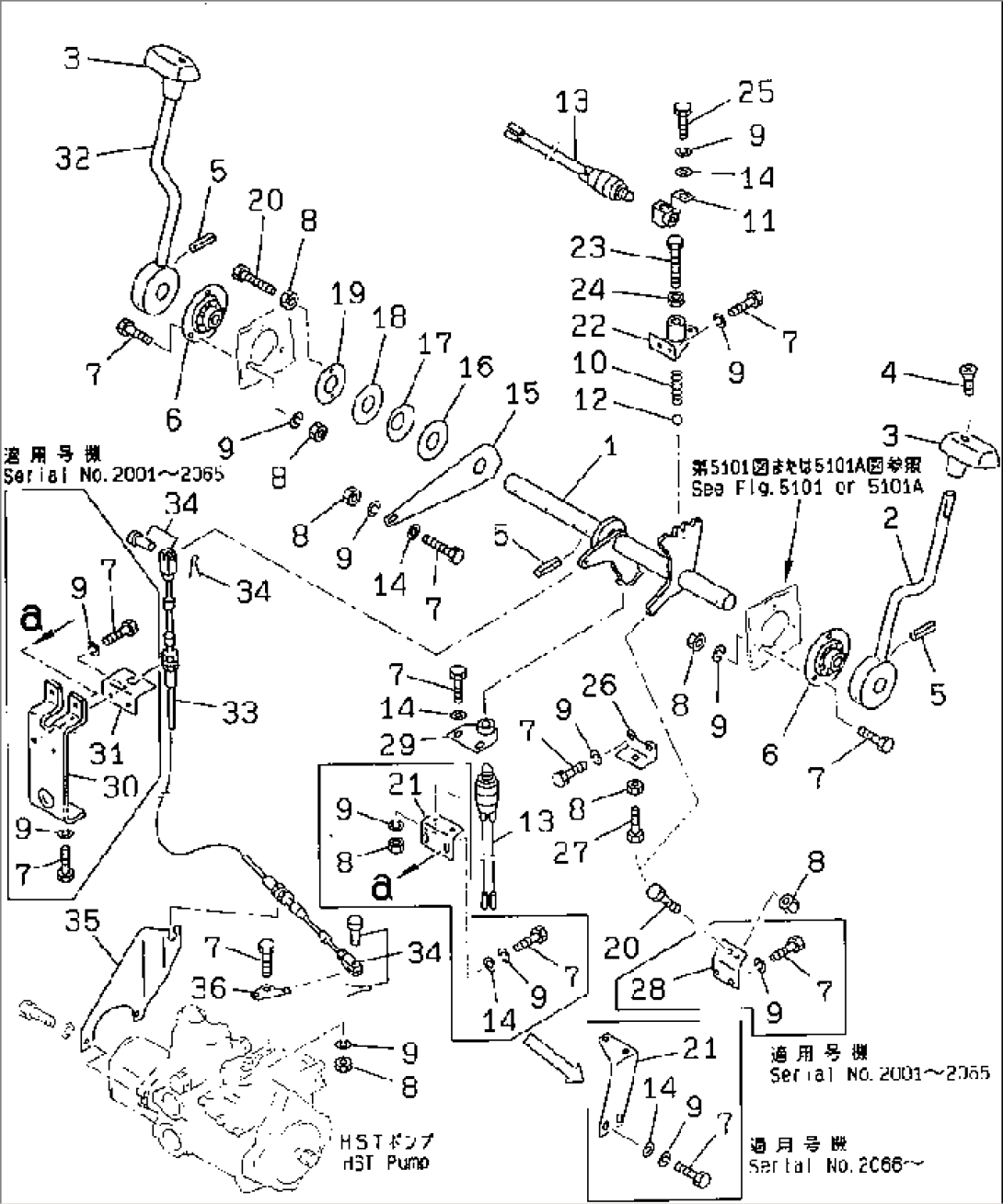 FORWARD AND REVERSE CONTROL LEVER(#2001-2190)