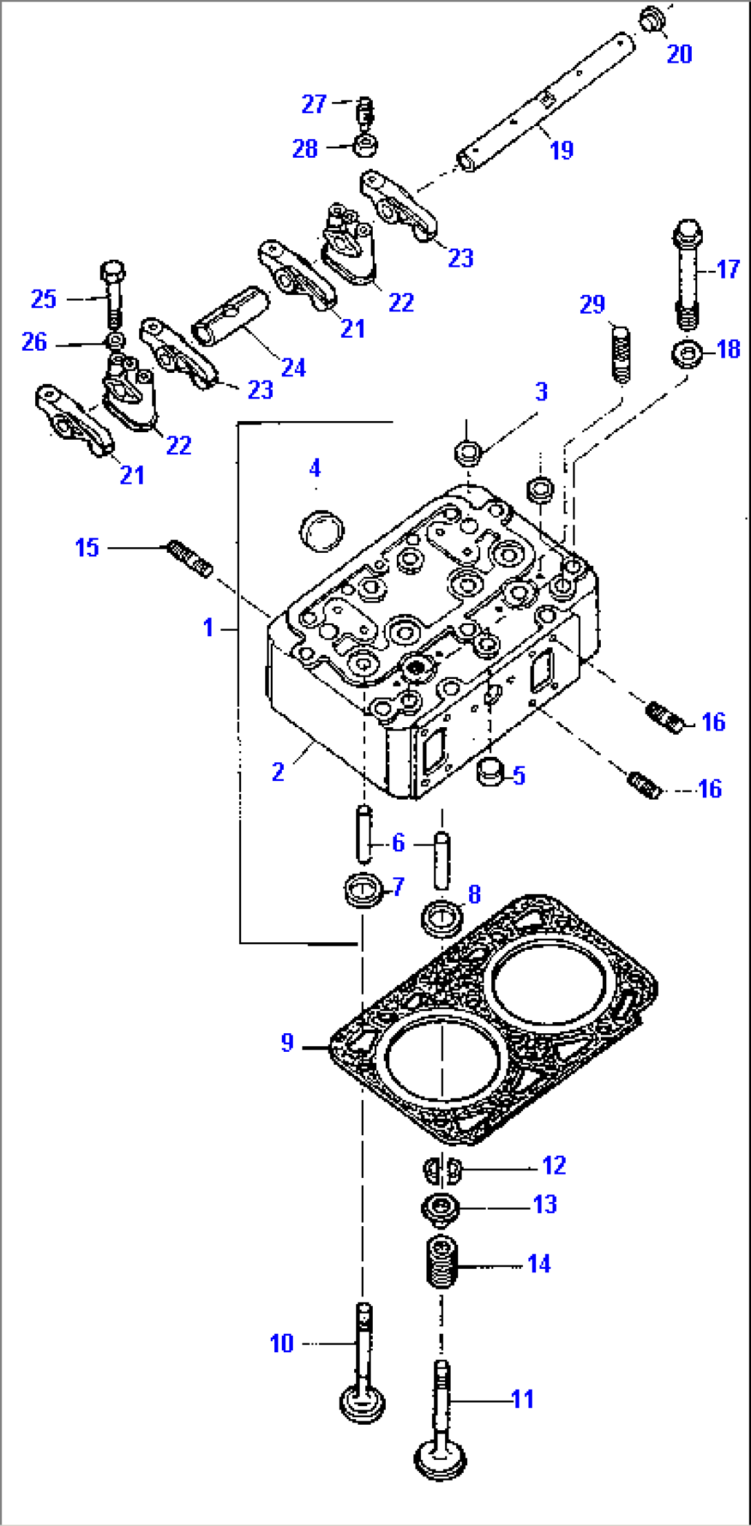 CYLINDER HEAD AND ATTACHING PARTS