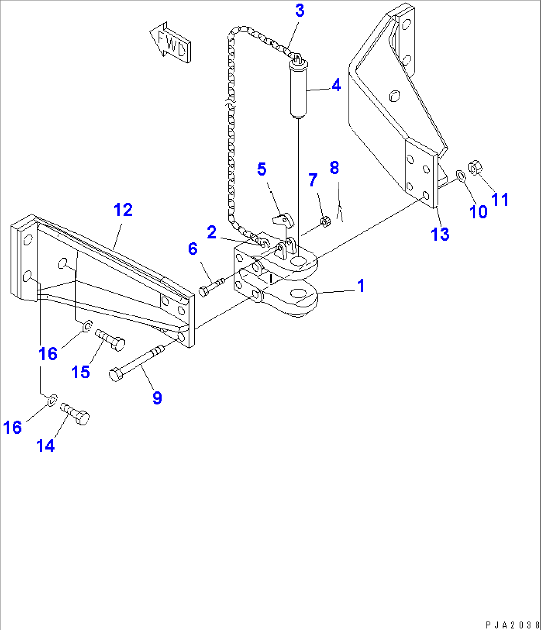 DRAWBAR (RIGID TYPE) (FOR SCRAPER)(#3001-)