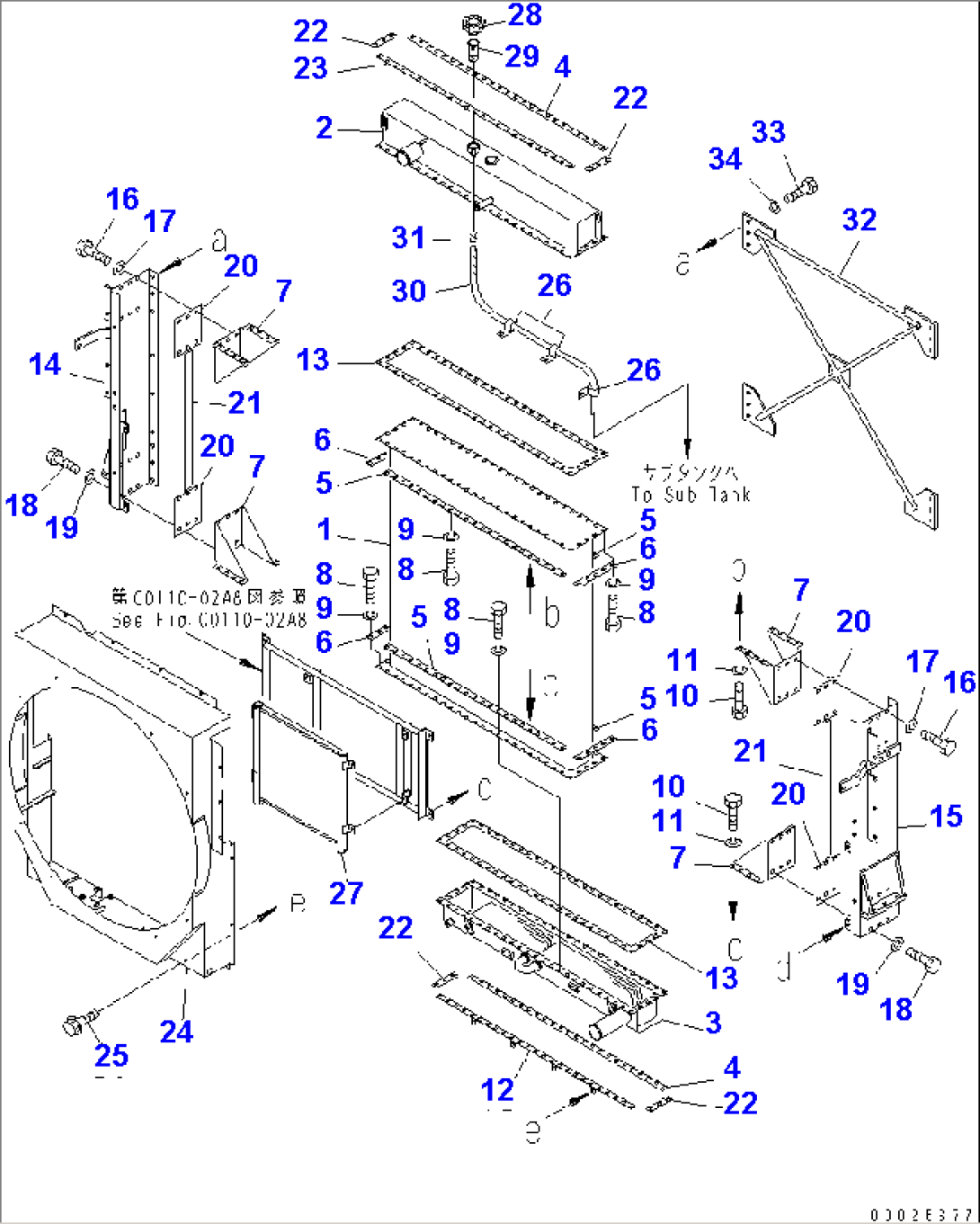 RADIATOR (INNER PARTS¤ 1/2) (WITH BRAKE COOLING SYSTEM)(#52001-52405)