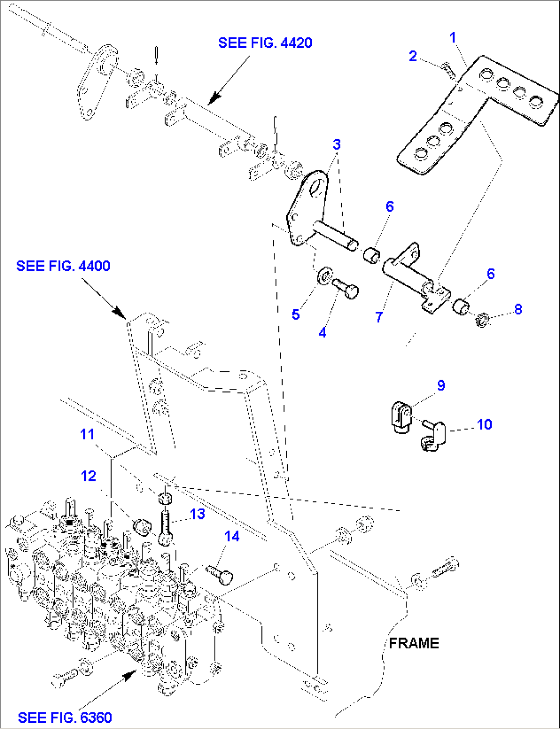 BACKHOE CONTROL PEDAL (RIGHT SIDE) - KOMATSU LAYOUT CONTROL