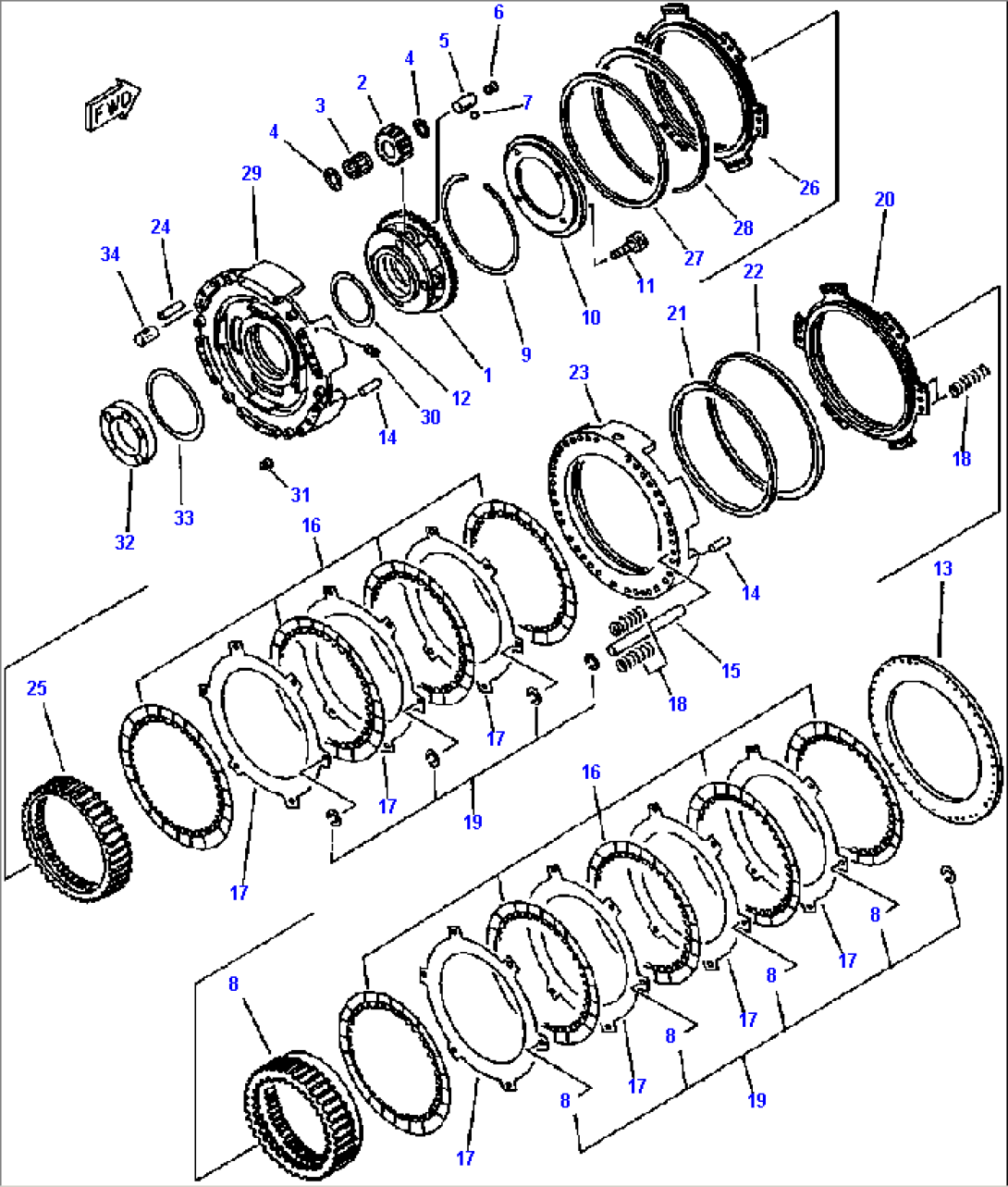F4320-55A0 TRANSMISSION 1ST AND 2ND CLUTCH