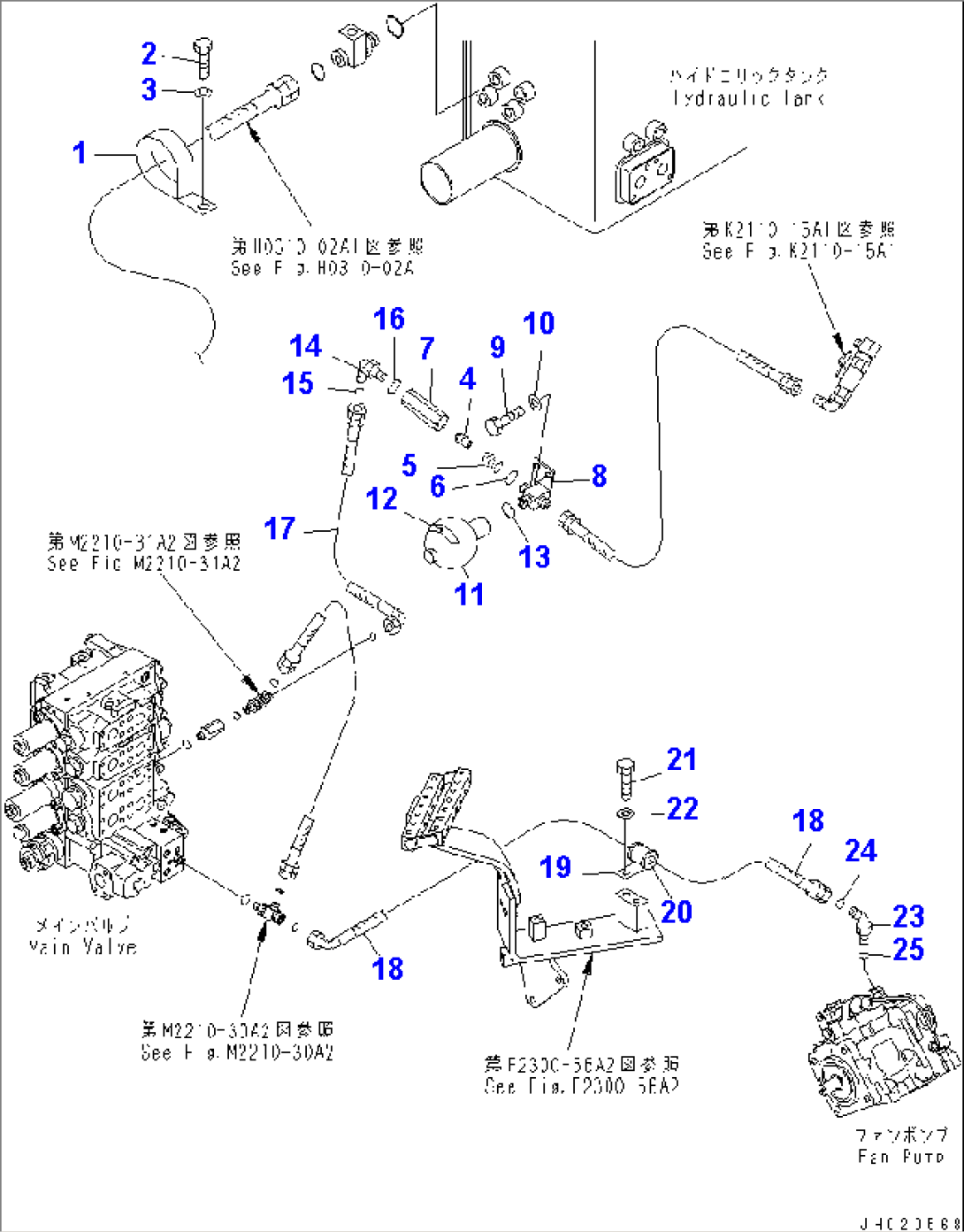 P.P.C. PIPING (CHARGE PIPING) (WITH RIPPER) (COLD WEATHER (B) SPEC.)(#30001-)