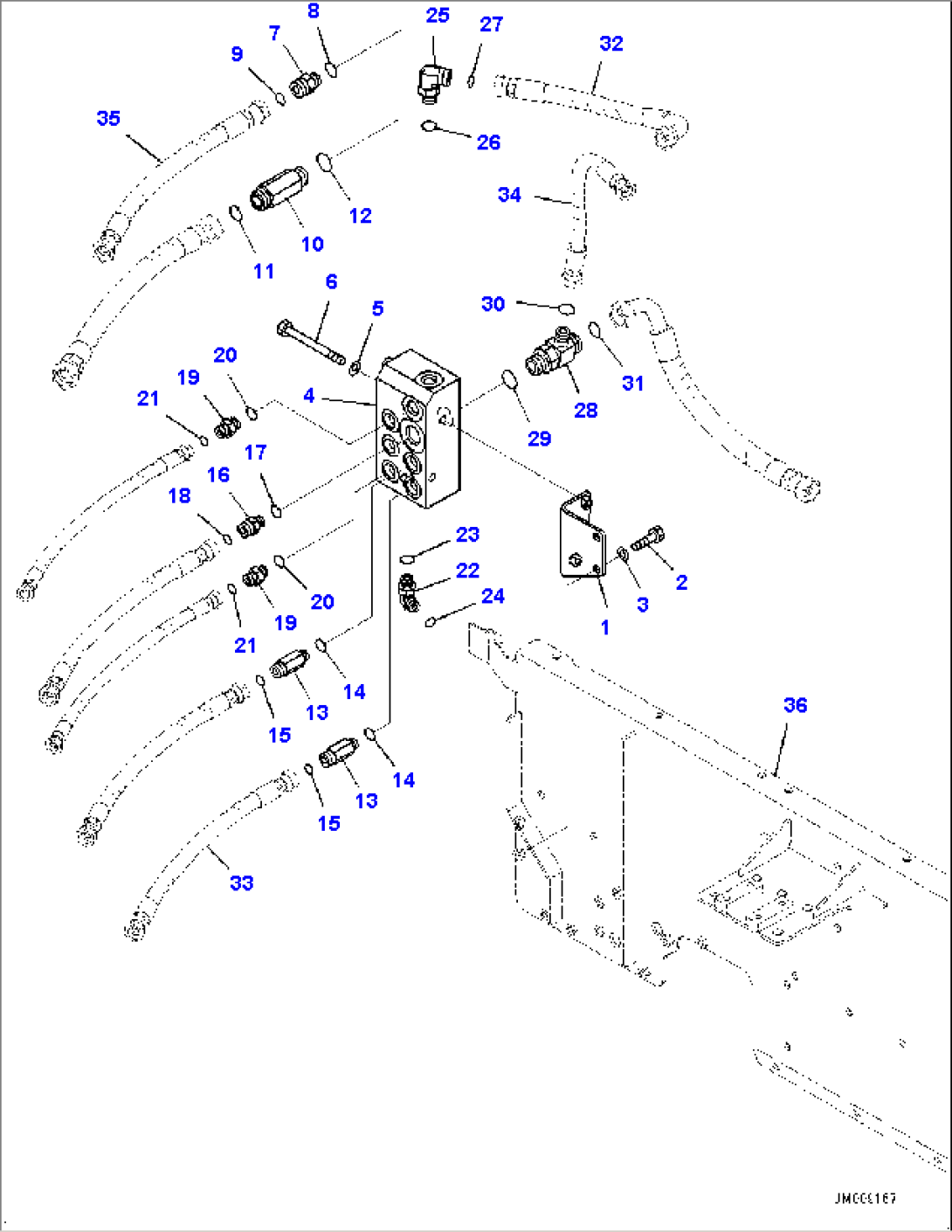 Brake Piping, Block Piping (1/2) (#50001-)