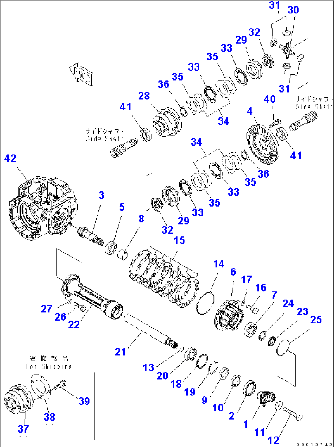 FRONT AXLE (DIFFERENTIAL) (LSD)(#65001-75815)