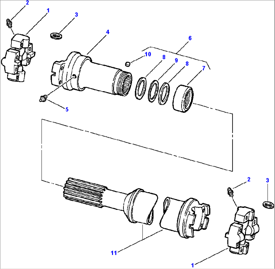 DRIVE SHAFT TRANSFER DRIVE TO FRONT AXLE - ROCKWELL STANDARD