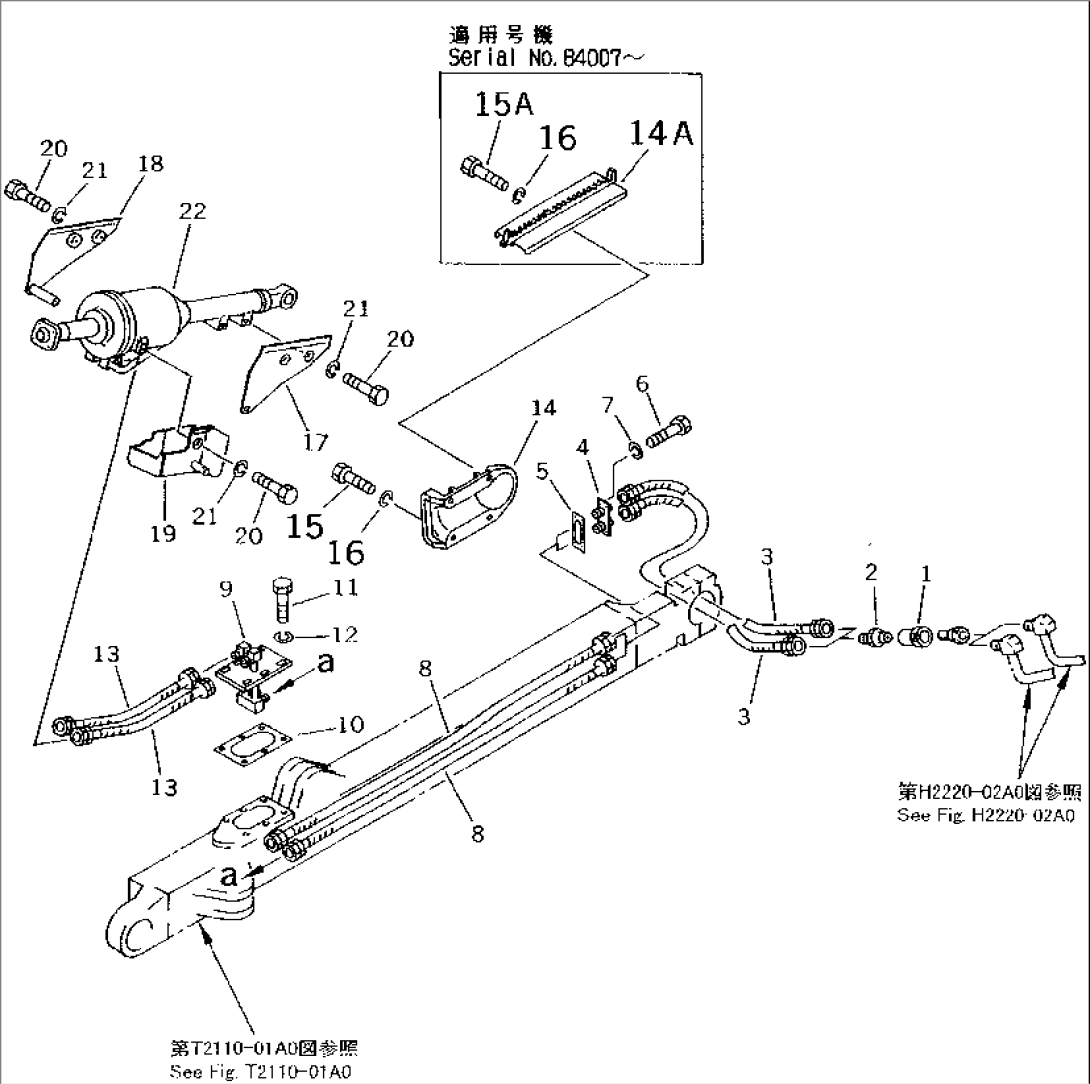 HYDRAULIC PIPING (TILT CYLINDER LINE) (DOZER SIDE) (2/2) (FOR STRAIGHT TILT POWER PITCH DOZER)