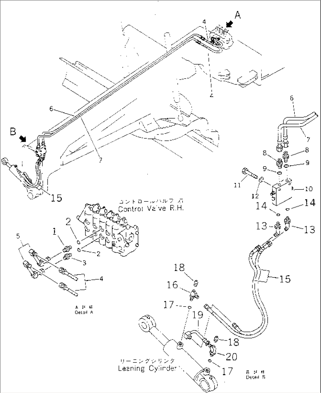 HYDRAULIC PIPING (LEANING CYLINDER LINE)