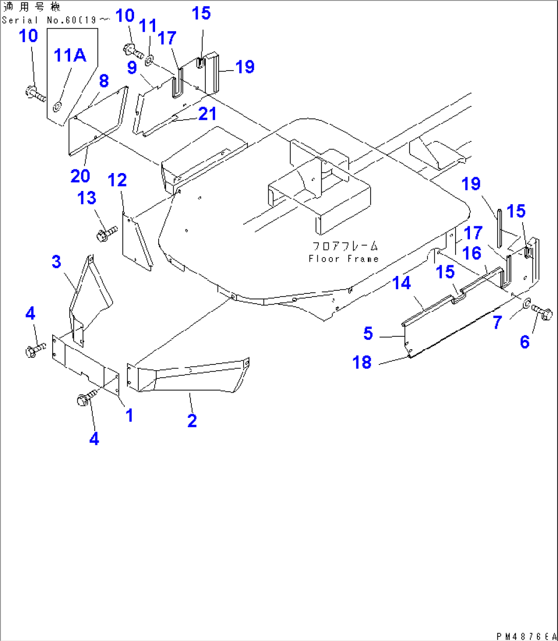 FLOOR COVER (WITH CAB) (SUPER SILENT SPEC.)(#60001-)