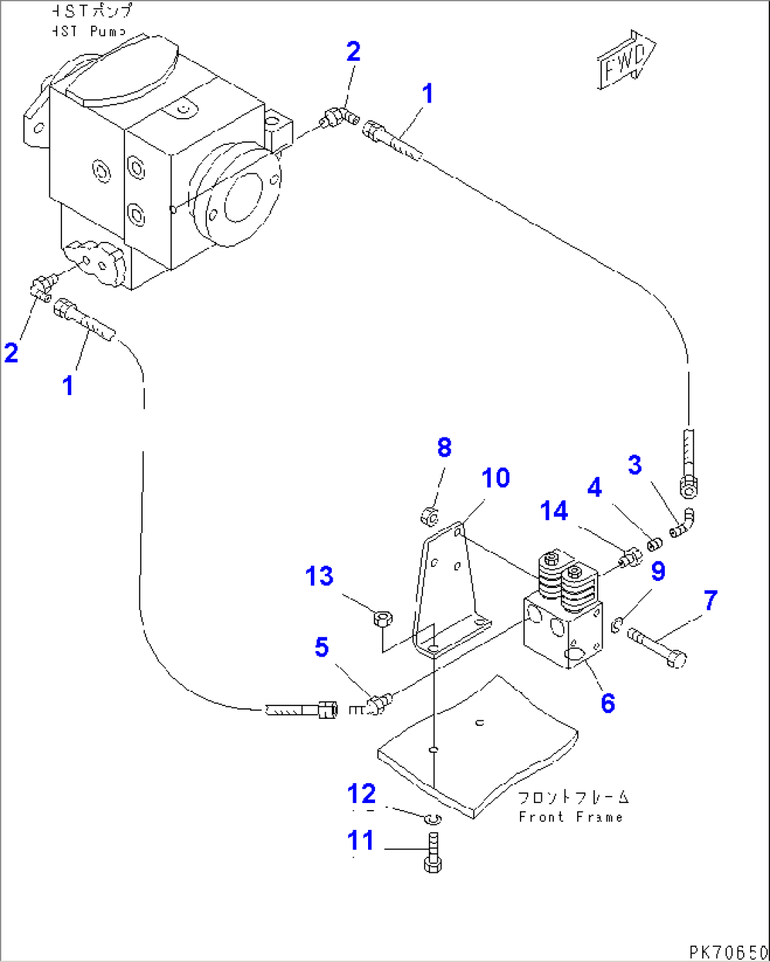 HST PIPING (NEUTRAL VALVE LINE)(#5301-)