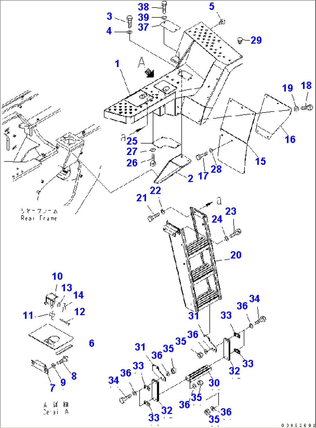 LADDER (FLOOR L.H.) (FOR AUTO GREASE)(#80503-)
