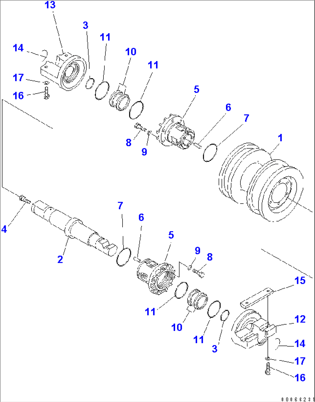 TRACK FRAME (TRACK ROLLER) (DOUBLE) (R.H.)(#1001-)