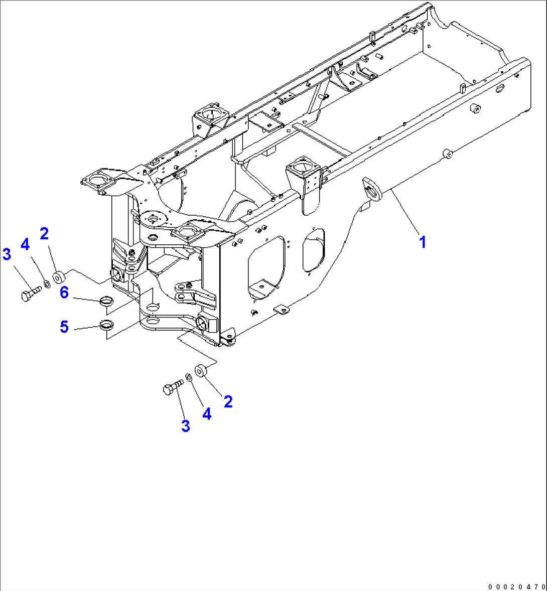 REAR FRAME (FOR ADDITIONAL COUNTERWEIGHT) (WITH PRE-FUEL FILTER)