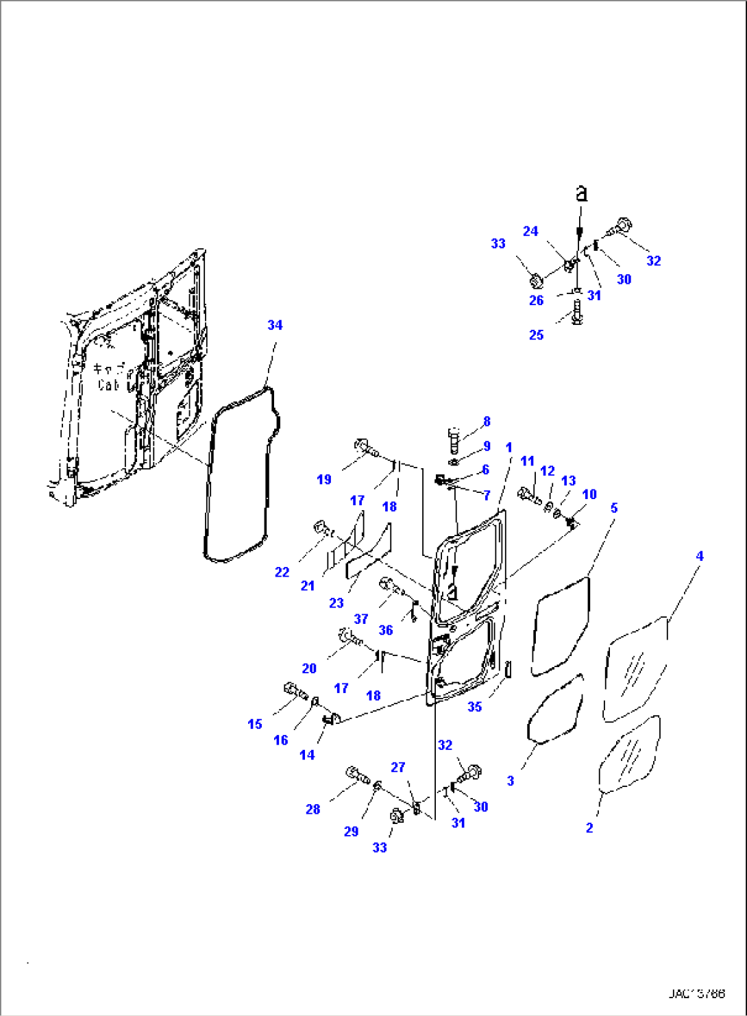 CAB, DOOR, 2-PIECE BOOM