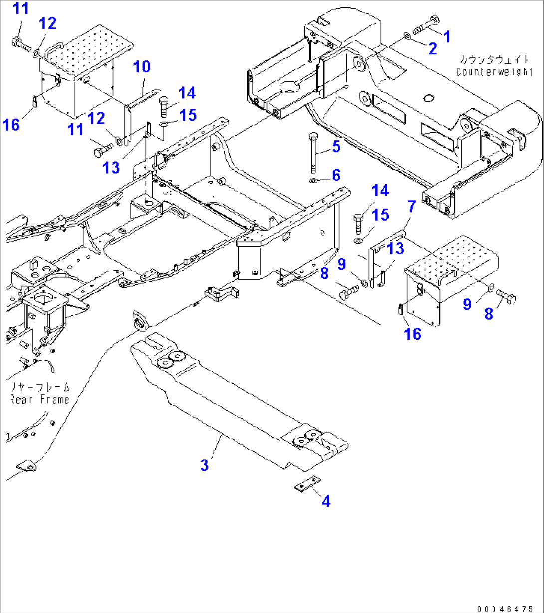 COUNTERWEIGHT (WITH ADDITIONAL WEIGHT) (MOUNTING PARTS AND ADDITIONAL WEIGHT AND LOCK)(#55001-)
