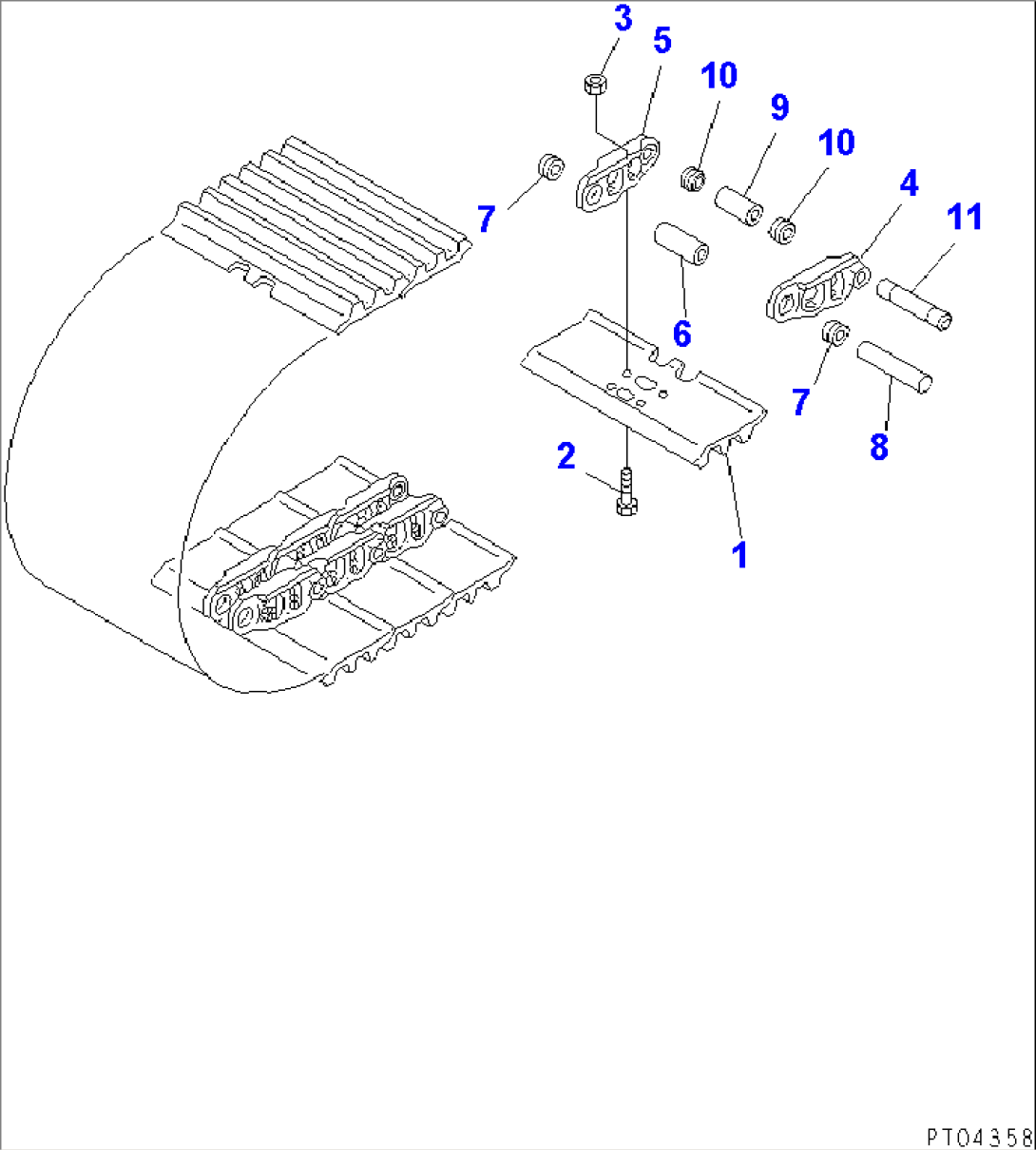 TRACK SHOE (TRIPLE GROUSER WITH HOLE)